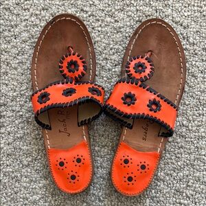 Jack Rogers Orange and Navy Thong Sandals